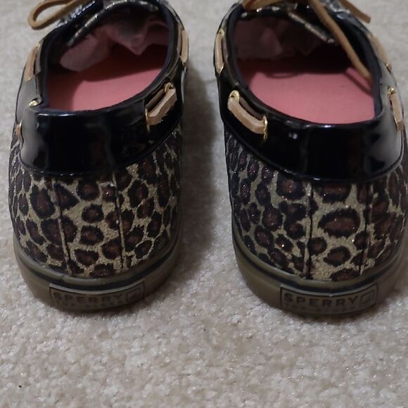 Sperry Women's Topsider Leopard Print Loafers - Black and Tan Sz 11M - Picture 3 of 9